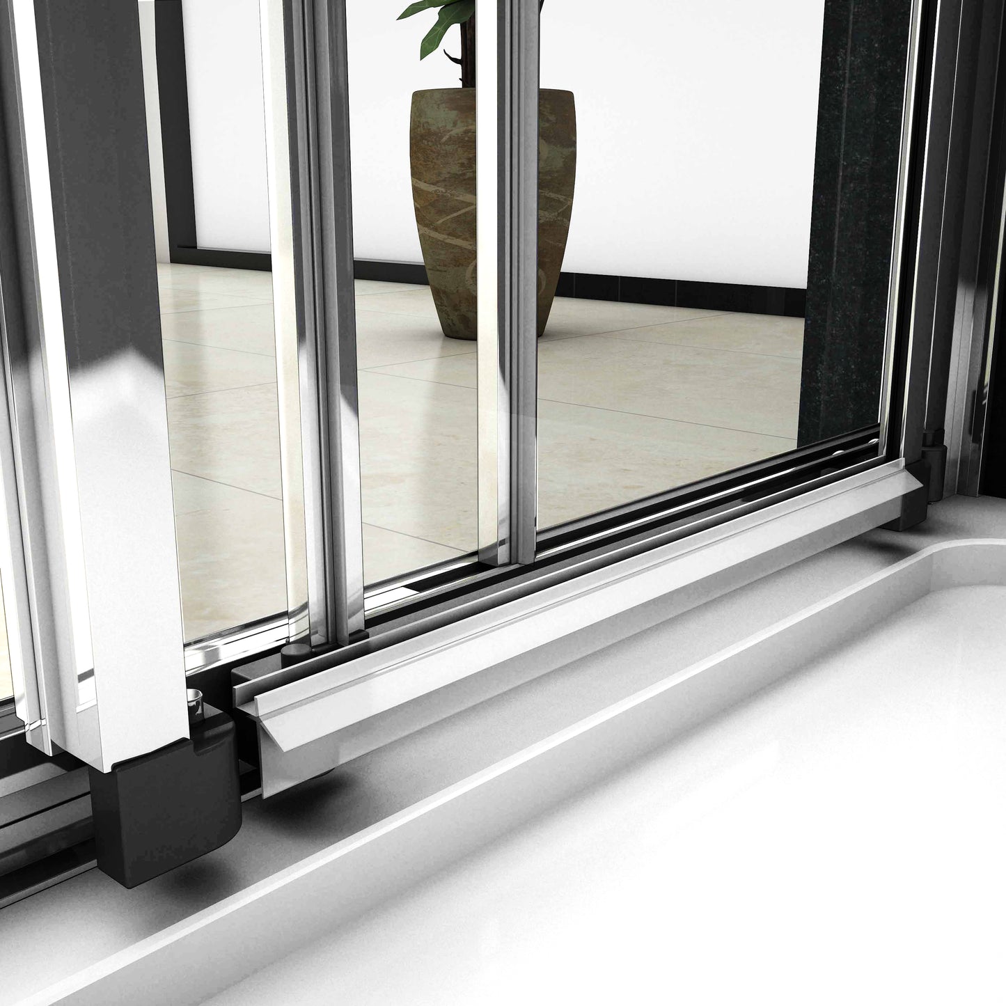 porte de douche 120/140 x195cm porte de douche coulissante en verre anticalcaire Océan