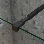Océan Paroi de douche noire 50-160 x200cm profilé noir et 8mm anti-calcaire