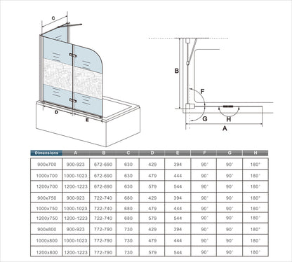 Ocean pare-baignoire et une paroi fix¨¦e Oc¨¦an ¨¦cran de baignoire 6mm verre anticalcaire