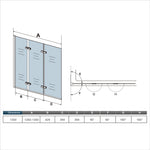 Pare-baignoire 130x140cm Océan écran de baignoire 6mm verre anticalcaire