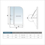 Pare-baignoire 100 110 120x140cm Ocean ecran de baignoire 5mm verre de securite