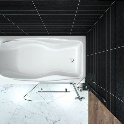 Pare-baignoire 100x140cm Ocean ecran de baignoire 5mm verre de securite