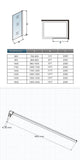 Océan Paroi de douche 80-160x200cm en 10mm verre anticalcaire paroi de douche à l'italienne avec une barre de stabilisation 140cm