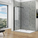 Océan Paroi de douche noire 50-160 x200cm profilé noir et 8mm anti-calcaire
