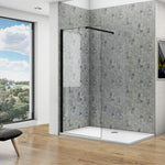 Océan Paroi de douche noire 50-160 x200cm profilé noir et 8mm anti-calcaire