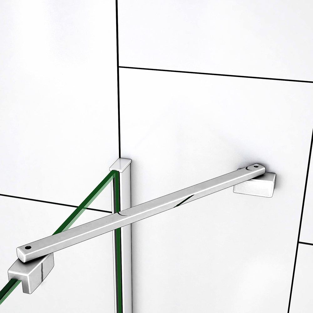 Océan paroi de douche 50-160cm + paroi latérale à l'italienne 50cm avec un retour pivotant et une barre stabilisateur 45cm