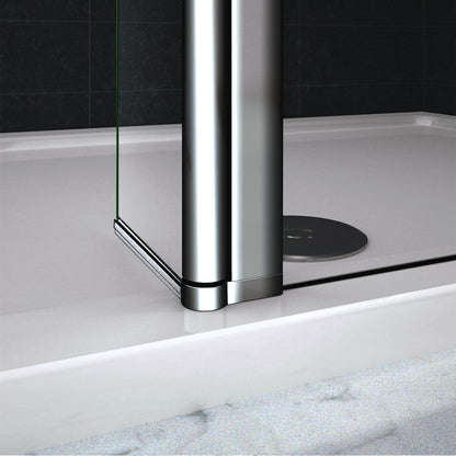 Paroi de douche avec volet pivotant 30x200cm modèle d' Itaroi avec une barre 70-120cm