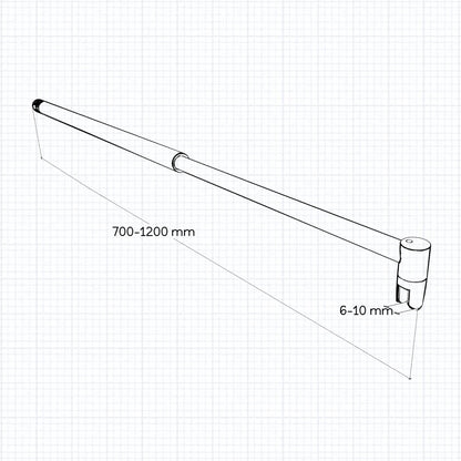 Paroi de douche avec volet pivotant 30x200cm modèle d' Itaroi avec une barre 70-120cm