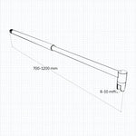 Océan paroi de douche noire 80-140x200cm noire en verre anticalcaire livré avec une barre extensible 70-120cm