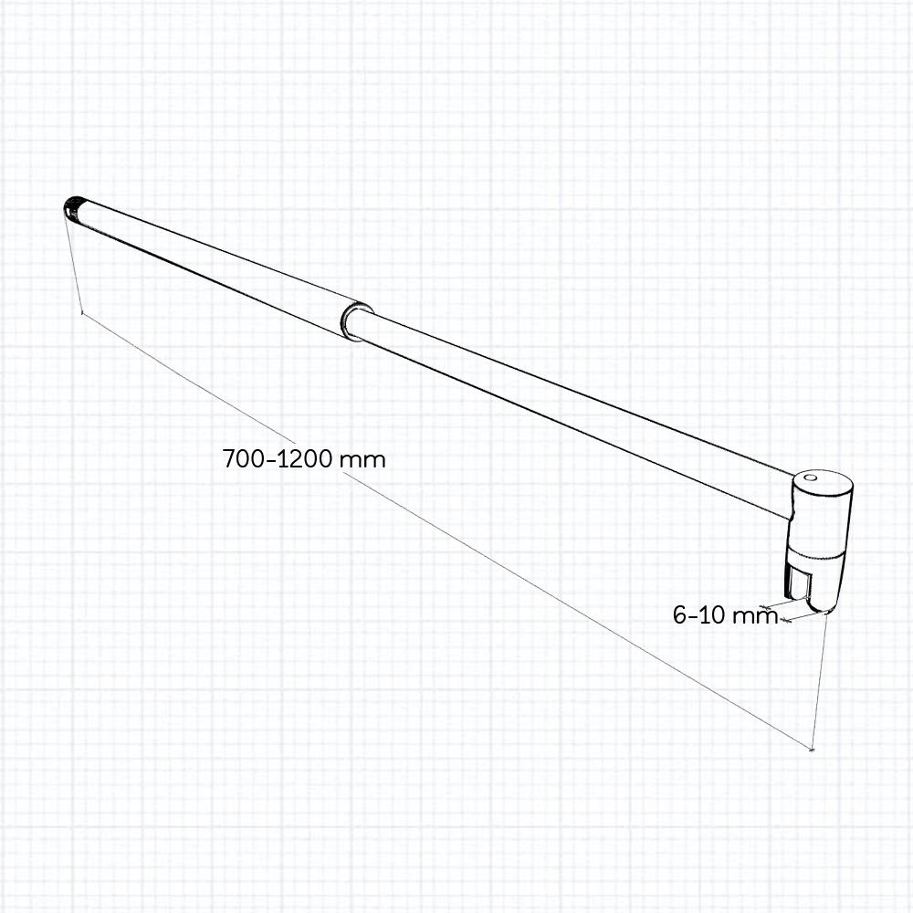 Océan paroi de douche noire 70-140x200cm sérigraphie noire en verre anticalcaire livré avec une barre extensible 70-120cm