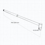 Océan paroi de douche noire 70-140x200cm sérigraphie noire en verre anticalcaire livré avec une barre extensible 70-120cm