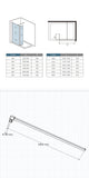 Océan paroi de douche 50-160cm + paroi latérale à l'italienne 50cm avec un retour pivotant et une barre standard 140cm