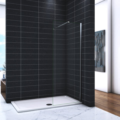 Paroi de douche en 8mm verre avec vitrification nano(anticalcaire) livré avec une barre standard 140cm