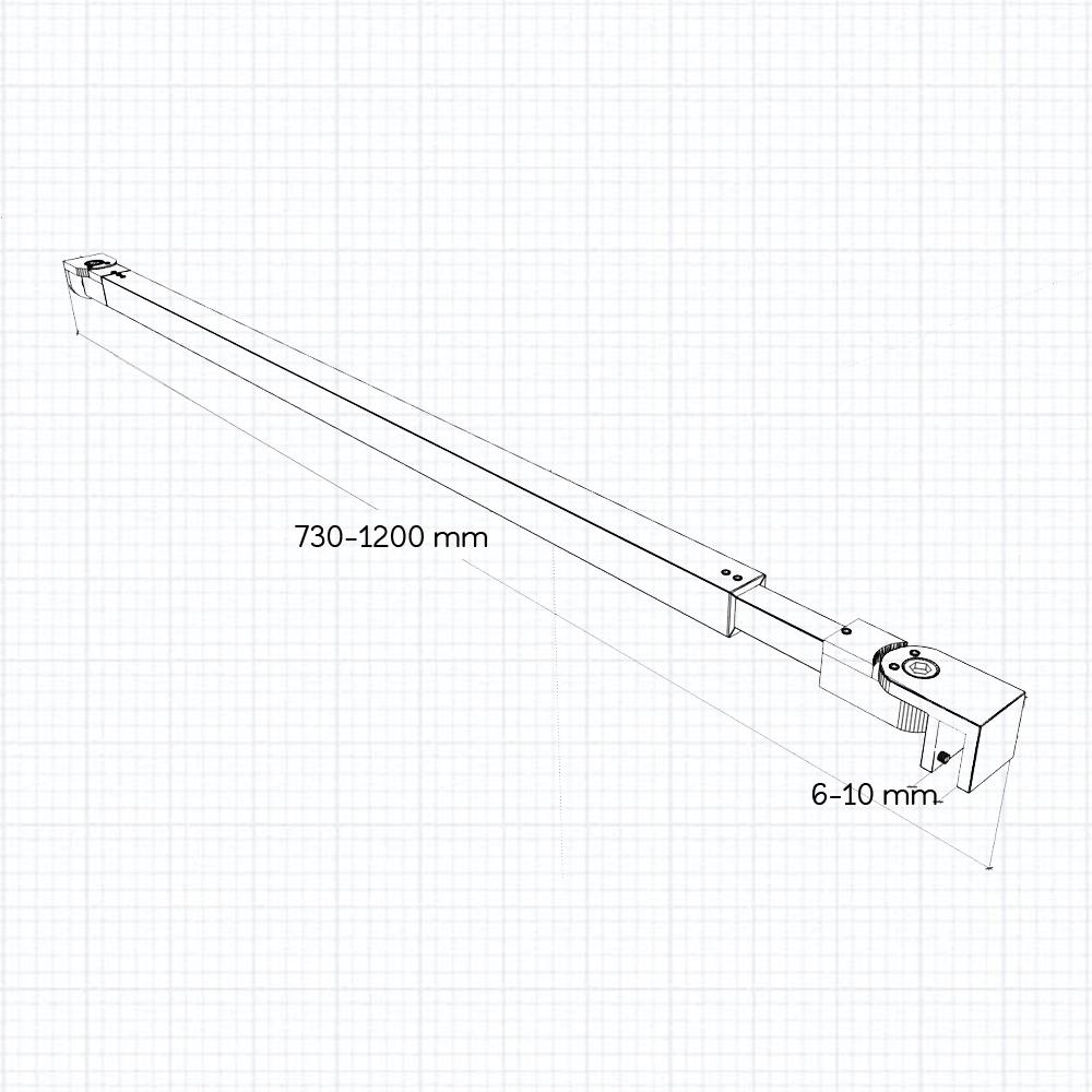 Paroi de douche avec volet pivotant 40x200cm modèle d' Itaroi avec une barre 73-120cm