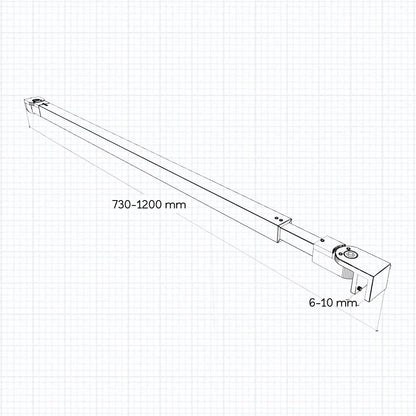 Paroi de douche avec volet pivotant 40x200cm modèle d' Itaroi avec une barre 73-120cm