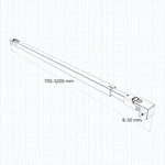Paroi de douche avec volet pivotant 40x200cm modèle d' Itaroi avec une barre 73-120cm