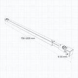 Paroi de douche avec volet pivotant 40x200cm modèle d' Itaroi avec une barre 73-120cm
