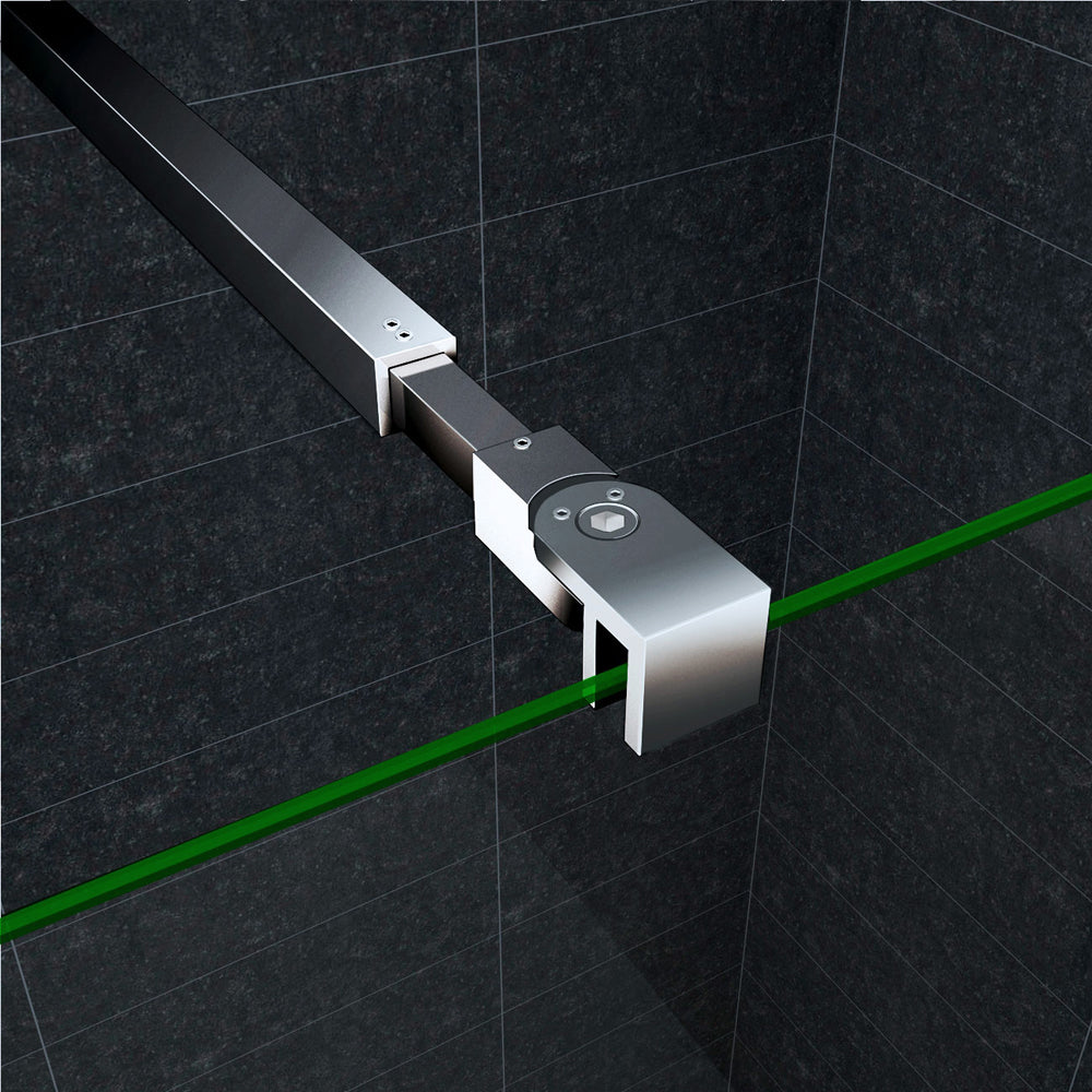 Paroi de douche 90-140x200cm en 8mm verre anticalcaire et sable au milieu livre avec une barre 73-120cm