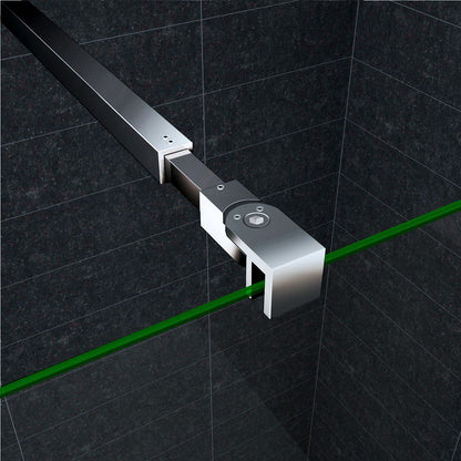 Paroi de douche 90-140x200cm en 8mm verre anticalcaire et sable au milieu livre avec une barre 73-120cm