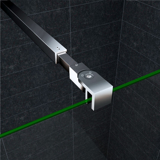 Paroi de douche 90-140x200cm en 8mm verre anticalcaire et sable au milieu livre avec une barre 73-120cm