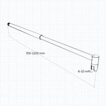 Paroi de douche 90-140 x 200cm en 8mm verre anticalcaire et sablé au milieu livré avec une barre 70-120cm