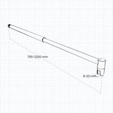 Paroi de douche 90-140 x 200cm en 8mm verre anticalcaire et sablé au milieu livré avec une barre 70-120cm