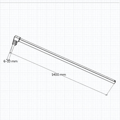 Océan Paroi de douche noire 50-160 x200cm profité noir et barre de stabilisation 140cm