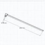 Océan Paroi de douche noire 50-160 x200cm profité noir et barre de stabilisation 140cm
