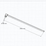 Océan Paroi de douche noire 50-160 x200cm profité noir et barre de stabilisation 140cm