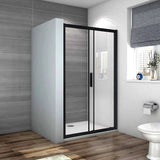 Océan porte de douche 100-120 x 195cm porte de douche soft-close en 8mm verre anticalcaire Océan