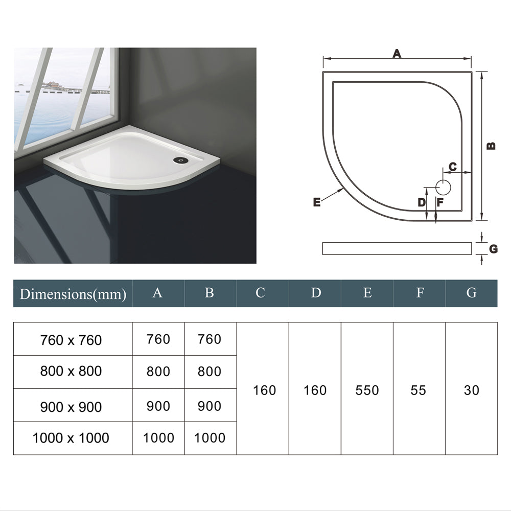 Cabine de douche 185 / 195cm,livré avec un receveur + la bonde + le tuyau modèle de Quantina